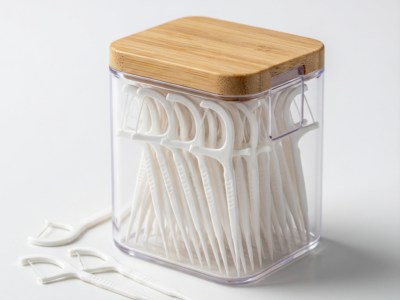 Bamboo Dental Floss Picks - 50 Count Box, Ultra-Fine
