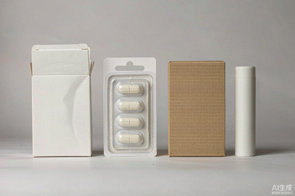 Assorted blank oral care retail packaging formats on a light grey studio background